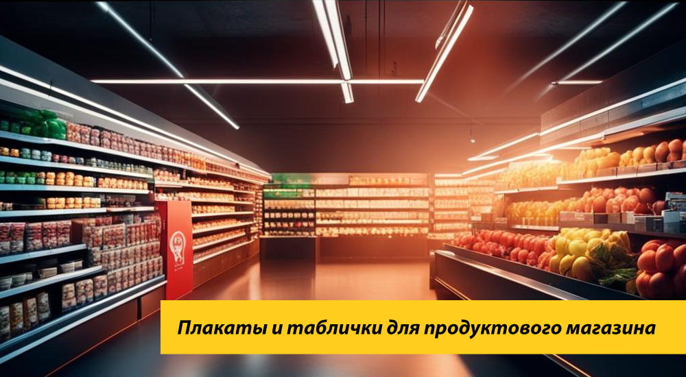 Плакаты и таблички для продуктового магазина